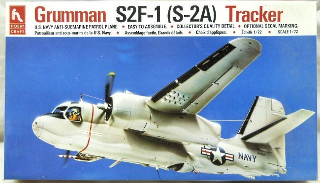 Hobby Craft 1/72 Grumman S2F-1 Tracker (S-2A) - US Navy VS-21 or JSDF 4th AF 51st AFC - (Ex-Hasegawa), HC1351 plastic model kit
